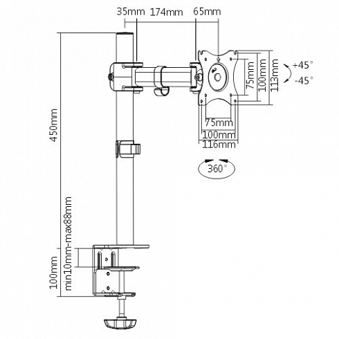 Настольный кронштейн Aspect-02F